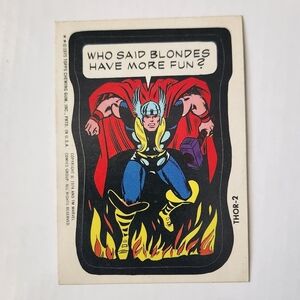 🔨RARE Tan Back Vintage 1973 Wacky Packages - Thor Sticker (Topps) ⚡🔨
